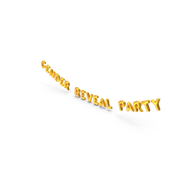 Baloon: Foil Balloon Words Gender Reveal Party Gold PNG & PSD Images