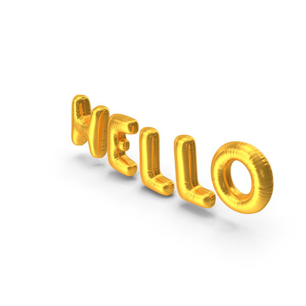 Baloon Balloons: Foil Balloon Words Hello Gold PNG & PSD Images