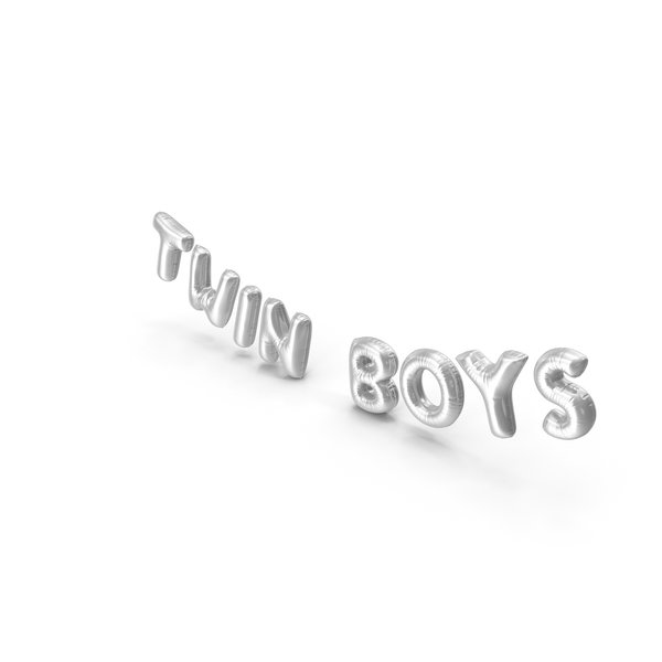 Balloons: Foil Baloon Words Twin Boys Silver PNG & PSD Images Balloons: Foil Baloon Words Twin Boys Silver PNG & PSD Images
