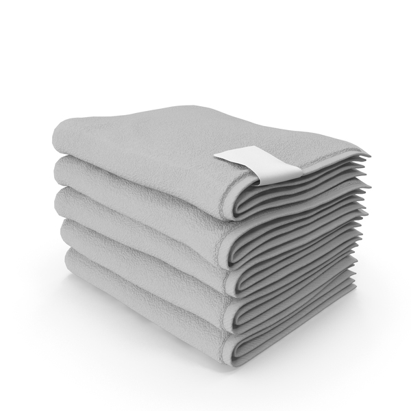 Towel: Folded Bath Towels Medium 5 Pile Gray PNG & PSD Images