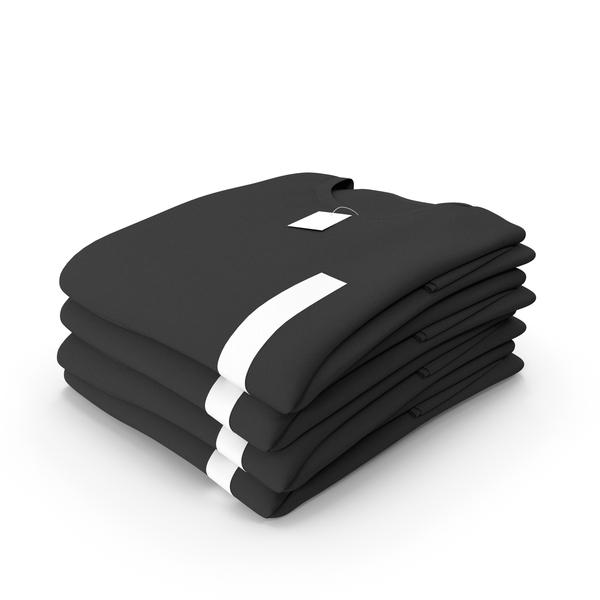 T Shirt: Folded TShirt Round Neck 4 Pile Black PNG & PSD Images T Shirt: Folded TShirt Round Neck 4 Pile Black PNG & PSD Images