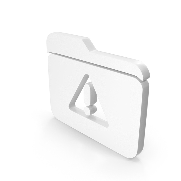 Symbols: Folder Alert Icon White PNG & PSD Images