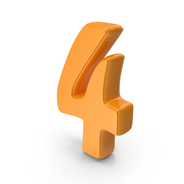 Number: Font Hobo 4 Orange PNG & PSD Images