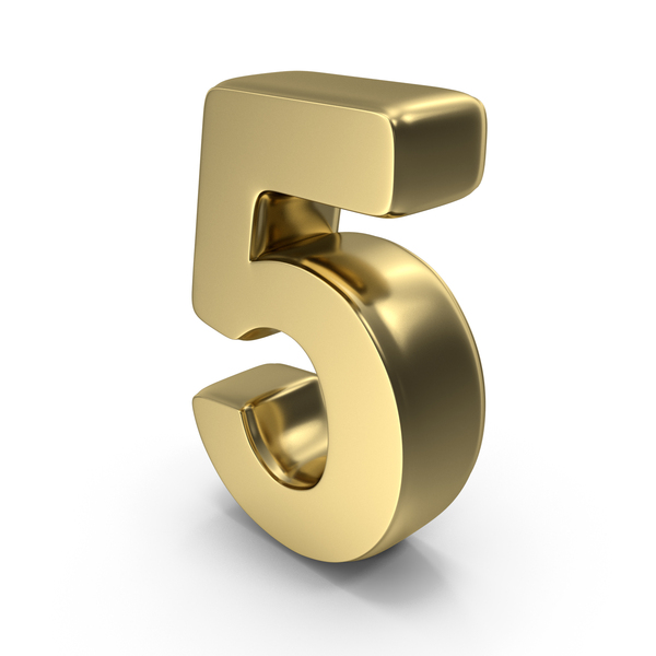 Number: Font Regular 5 Gold PNG & PSD Images