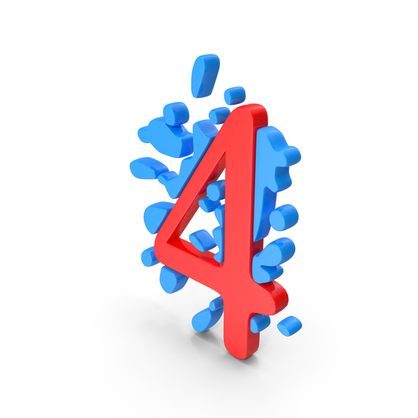 Fonts Splash Number 4 PNG & PSD Images Fonts Splash Number 4 PNG & PSD Images