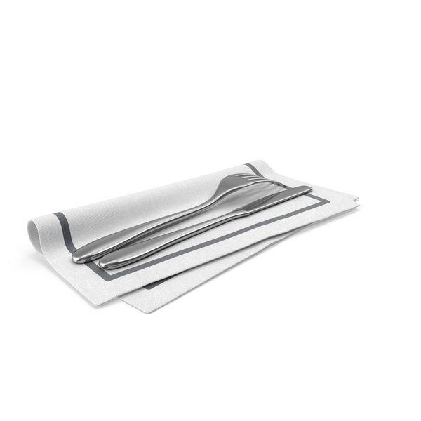 Place Setting: Fork and Knife on Napkin PNG & PSD Images Place Setting: Fork and Knife on Napkin PNG & PSD Images