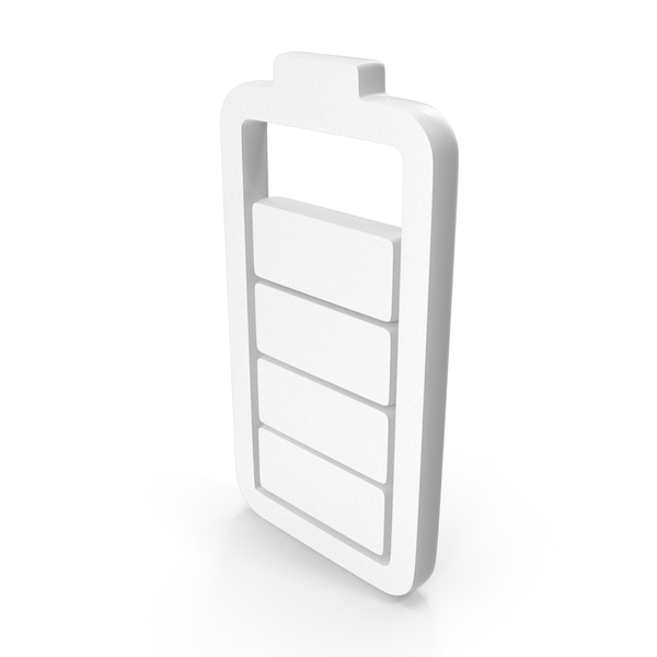 Symbols: Four Bar 80% Battery Charge Icon White PNG & PSD Images