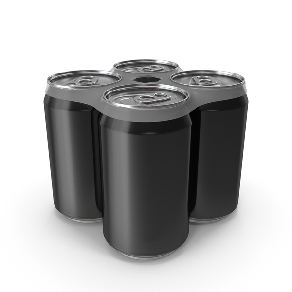 Tin Can: Four Black Beverage Cans 330ml PNG & PSD Images Tin Can: Four Black Beverage Cans 330ml PNG & PSD Images