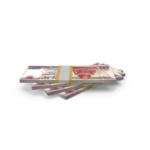 Four Currency Lots 200 Pounds Egypt Money PNG & PSD Images