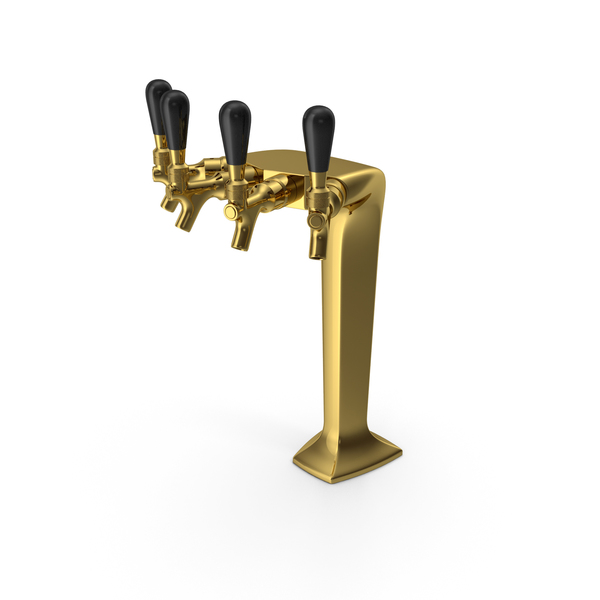Four Tap Brass Beer Tower PNG & PSD Images Four Tap Brass Beer Tower PNG & PSD Images