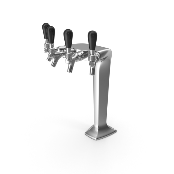 Four Tap Stainless Steel Beer Tower PNG & PSD Images Four Tap Stainless Steel Beer Tower PNG & PSD Images