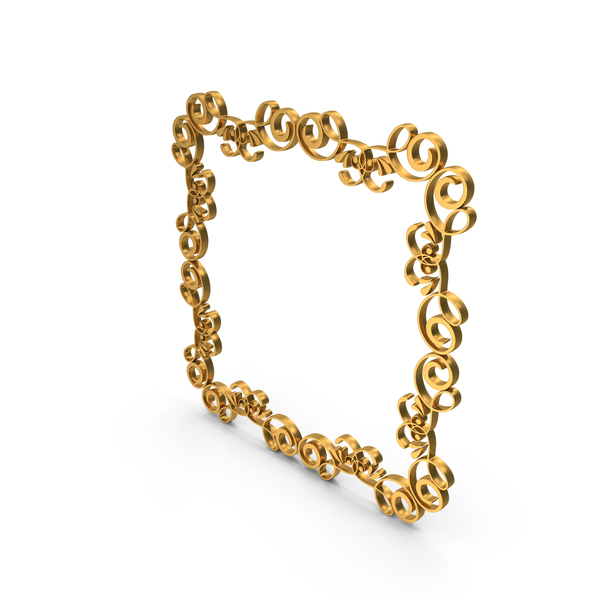 Picture: Frame Boarder Wreaths Circlets Square Big Gold PNG & PSD Images