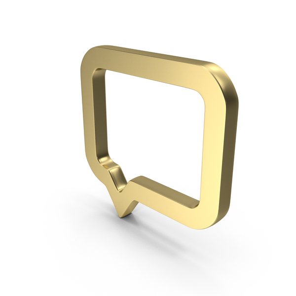 Speech Balloon: Frame Chat Shape Gold PNG & PSD Images