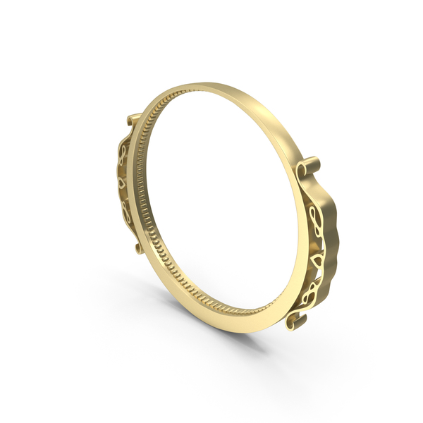 Symbols: Frame Circle Valentine Gold PNG & PSD Images