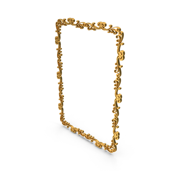 Picture: Frame Decorative Ornamental Stylish Rectangle Small Gold PNG & PSD Images