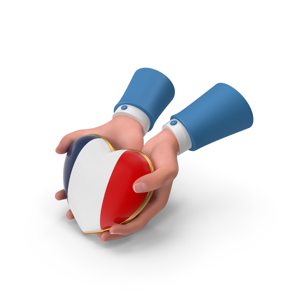 France Country Heart Flag Hold in Hands PNG & PSD Images