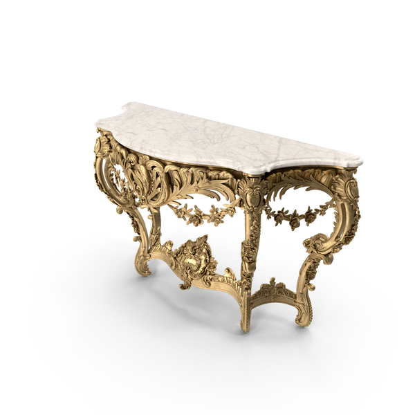 Table: French 19th Century Louis XV St Giltwood Freestanding Console PNG & PSD Images Table: French 19th Century Louis XV St Giltwood Freestanding Console PNG & PSD Images
