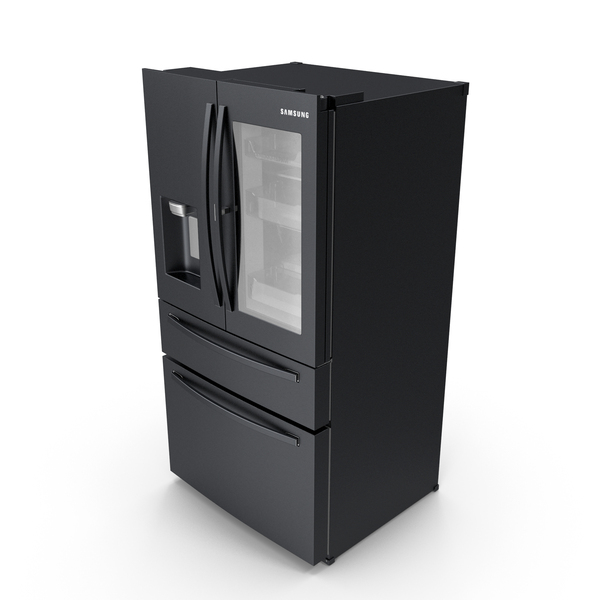 French Door Refrigerator Samsung Black Stainless Steel PNG & PSD Images