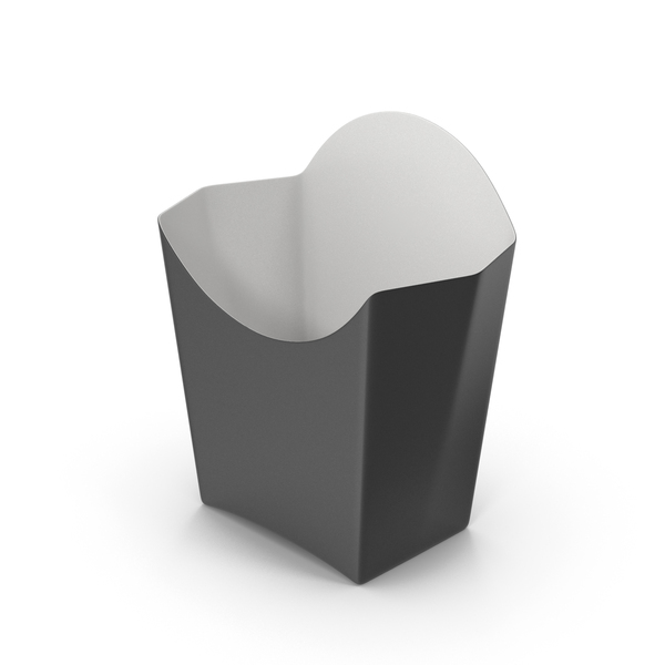 French Fry Holder: Fries Paper Box Black PNG & PSD Images