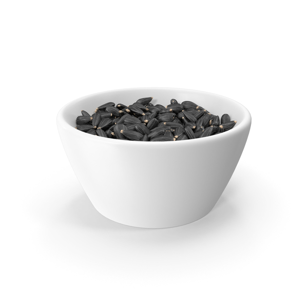 Full Bowl of Black Sunflower Seeds PNG & PSD Images