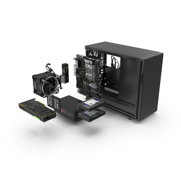 Desktop Computer: Full PC Case Expanded PNG & PSD Images Desktop Computer: Full PC Case Expanded PNG & PSD Images