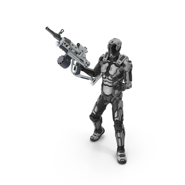 Cyborg: Futuristic Armored Robot with Rifle PNG & PSD Images Cyborg: Futuristic Armored Robot with Rifle PNG & PSD Images