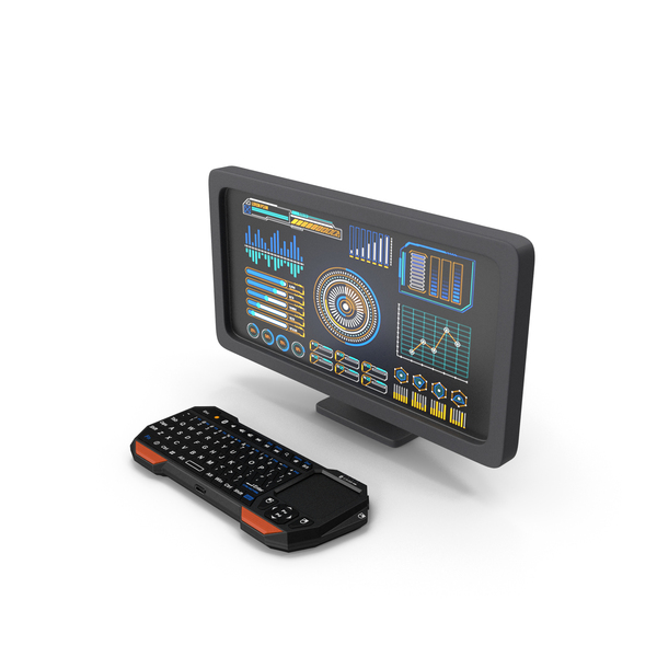 Science Fiction Device: Futuristic Monitor with Advanced Keyboard PNG & PSD Images Science Fiction Device: Futuristic Monitor with Advanced Keyboard PNG & PSD Images