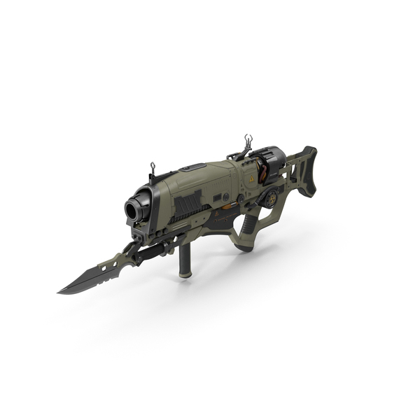 Science Fiction Device: Futuristic Rifle with Bayonet Green PNG & PSD Images Science Fiction Device: Futuristic Rifle with Bayonet Green PNG & PSD Images