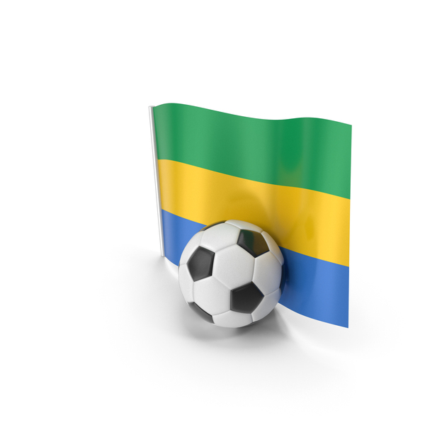 Gabon Flag With Foot Ball PNG & PSD Images