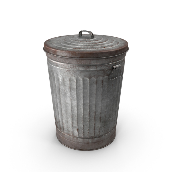 Dustbin: Garbage Canister Galvanized Dirty PNG & PSD Images