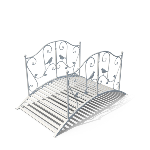 Pedestrian: Garden Bridge with Wrought Iron Railings White PNG & PSD Images Pedestrian: Garden Bridge with Wrought Iron Railings White PNG & PSD Images