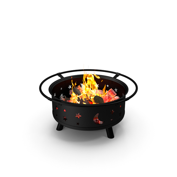 Garden Fire Pit with Fire Open PNG & PSD Images