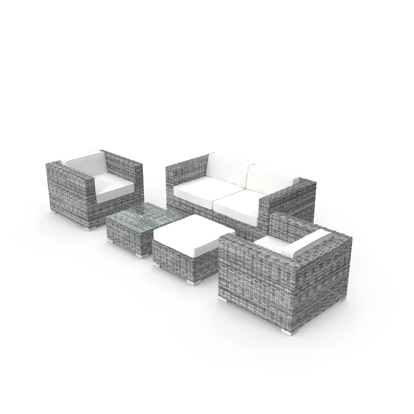Outdoor Chair: Garden Furniture - Synthetic Rattan - Sofa PNG & PSD Images