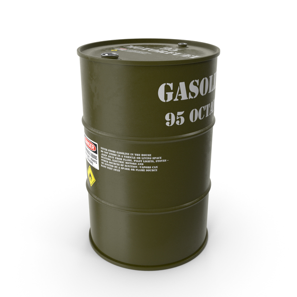 Oil Drum: Gasoline 95 Octane Metal Barrel PNG & PSD Images
