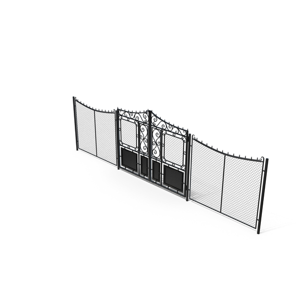 Wrought Iron: Gate and Fence PNG & PSD Images Wrought Iron: Gate and Fence PNG & PSD Images