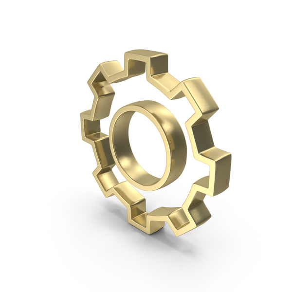 Gear Wire Frame Logo Gold PNG & PSD Images