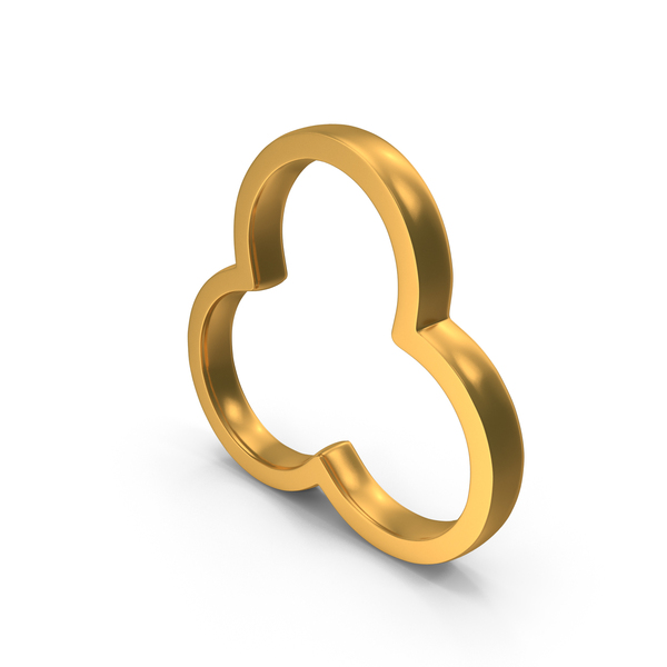 Symbols: Geometric Trefoil Shapes Icon Gold PNG & PSD Images