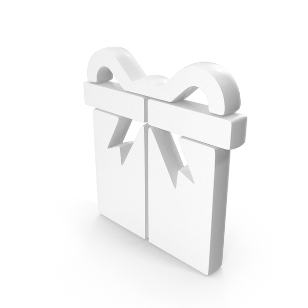 Symbols: Gift Box Icon White PNG & PSD Images