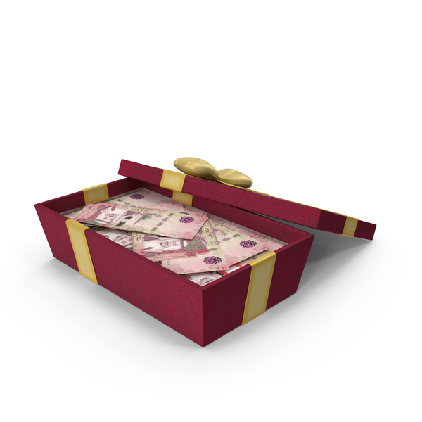 Currency: Gift Box Open With Saudi 100 Riyals Money Notes PNG & PSD Images