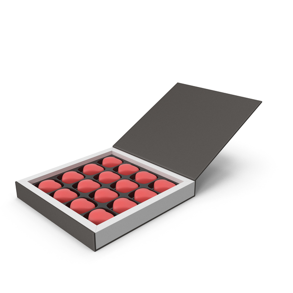 Gift Box with Chocolate Candies for Valentines Day PNG & PSD Images