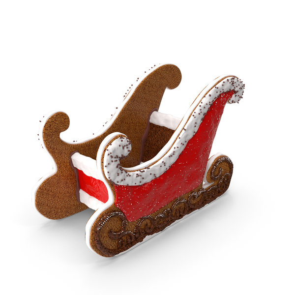 Christmas: Gingerbread Sleigh PNG & PSD Images