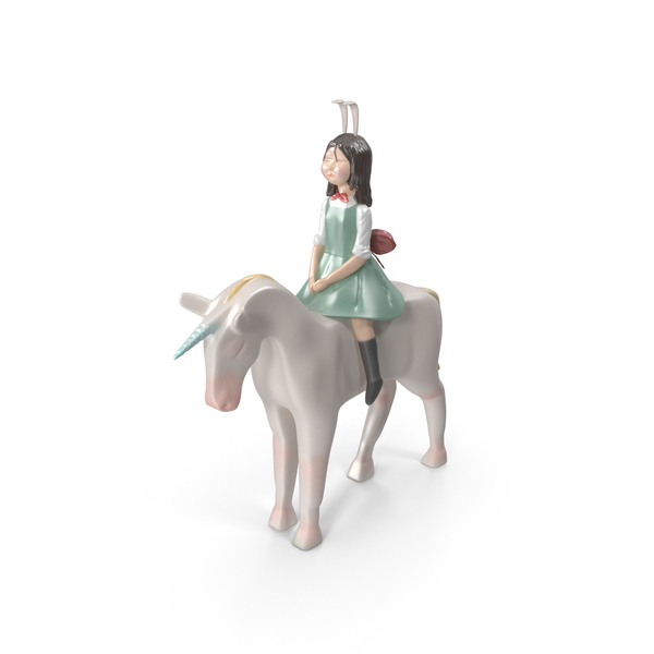 Girl and Unicorn PNG & PSD Images