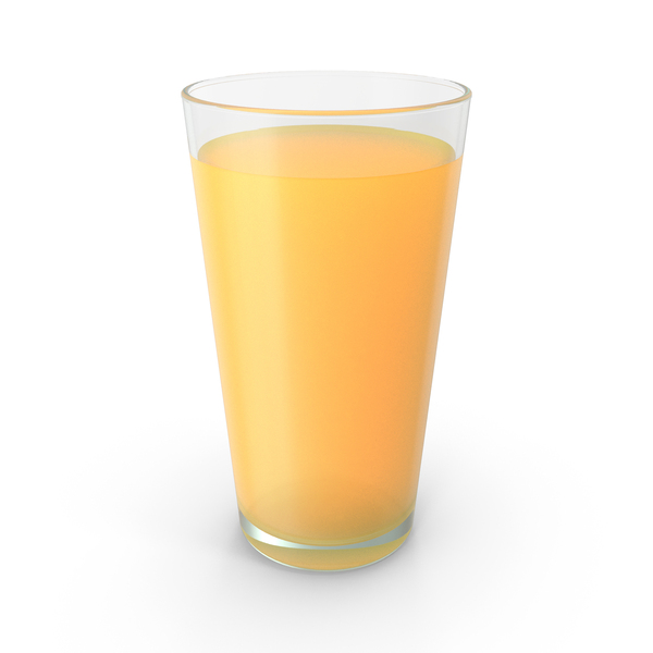 Cup: American Pint Glass With Orange Juice PNG & PSD Images