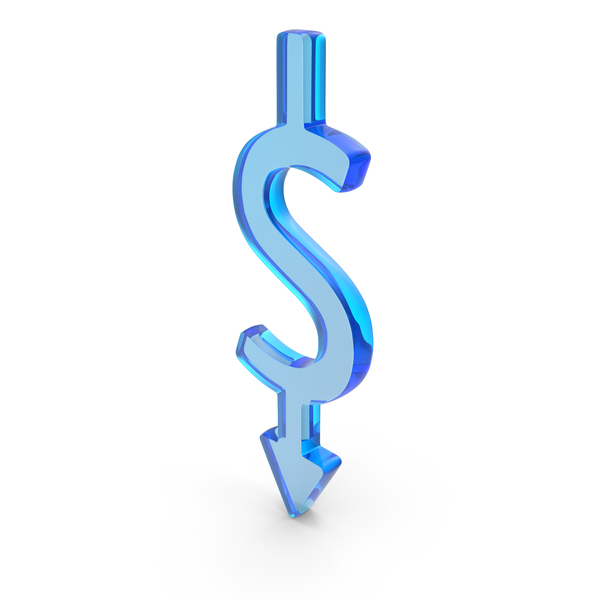 Symbols: Glass Dollar Down Arrow Icon PNG & PSD Images