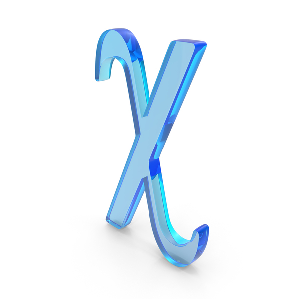 Symbols: Glass Greek Alphabet Chi Icon PNG & PSD Images