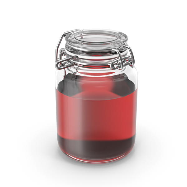 Glass Jar with Red Liquid PNG & PSD Images