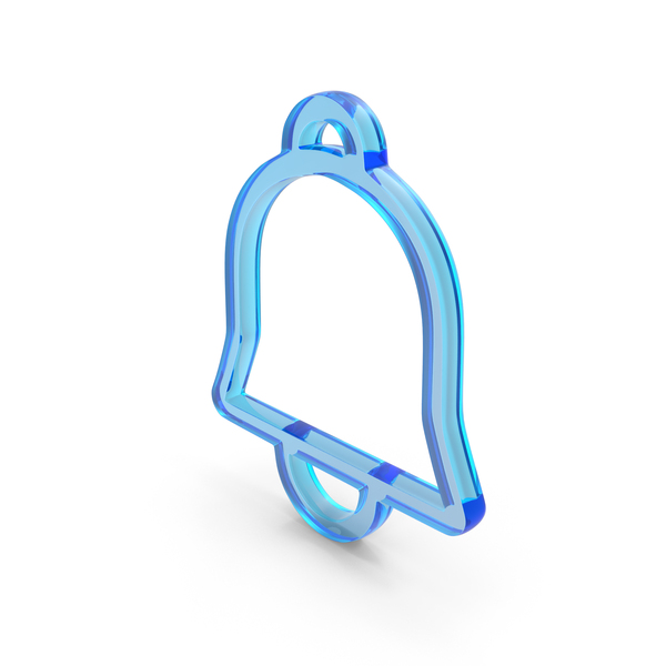 Symbols: Glass Notification Bell Outline Icon PNG & PSD Images