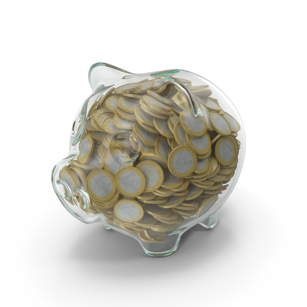 Glass Piggy Bank Full Of Euro Coins PNG & PSD Images Glass Piggy Bank Full Of Euro Coins PNG & PSD Images