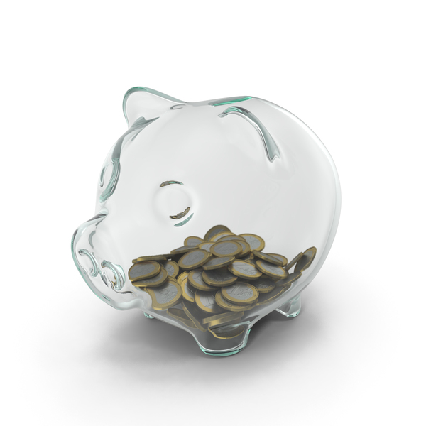 Glass Piggy Bank with 100 Euro Coins PNG & PSD Images Glass Piggy Bank with 100 Euro Coins PNG & PSD Images