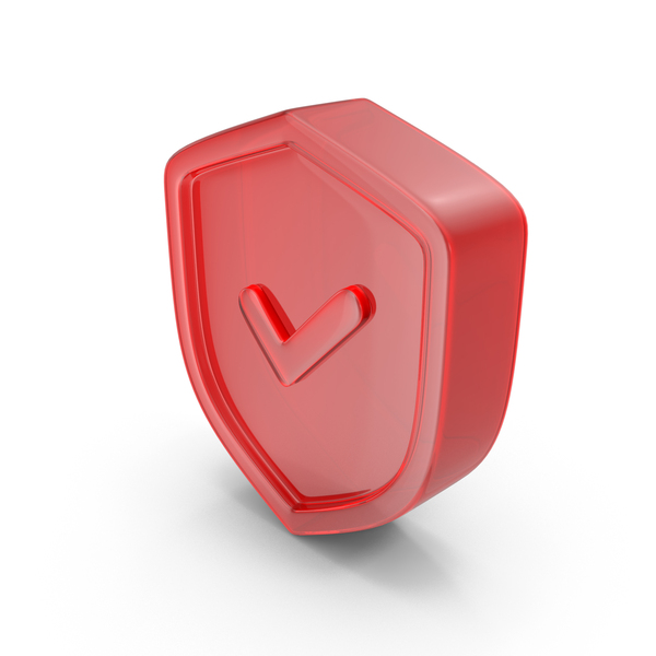 Symbols: Glass Shield With Check Icon PNG & PSD Images